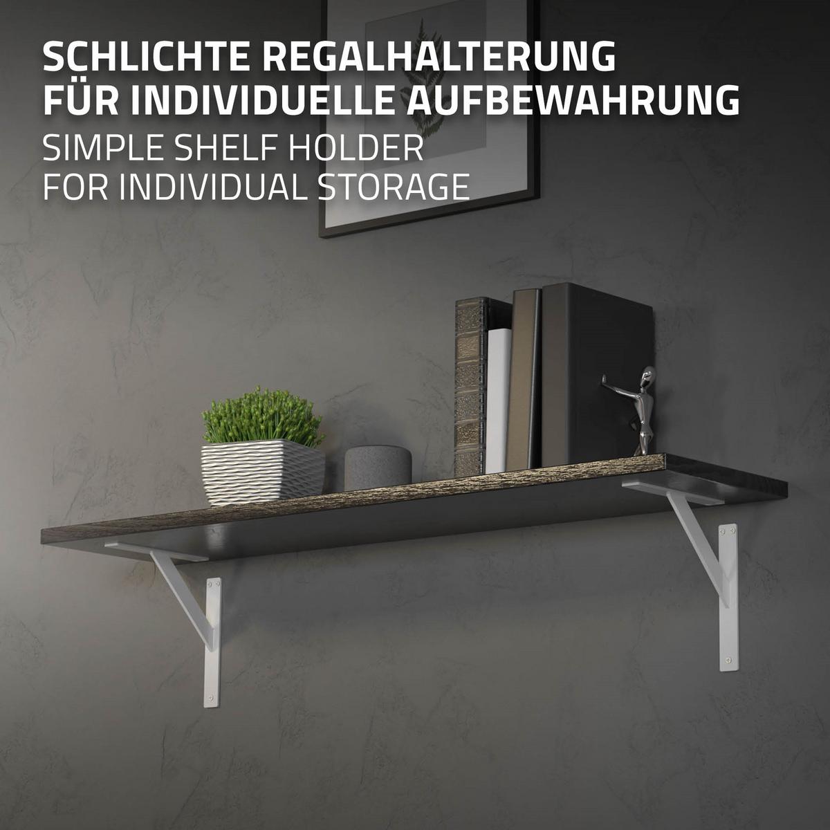 REGALHALTERUNGEN - Weiß, Metall (24/24/3cm) - ML-DESIGN