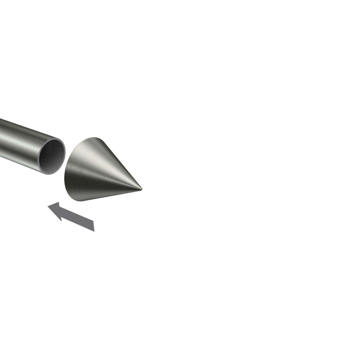 ENDSTÜCKE FÜR GARDINENSTANGEN 20 mm Ø, Savio Edelstahl, Packung 2 Stück - Edelstahlfarben, Metall (6/3.4/3.4cm) - INTERDECO