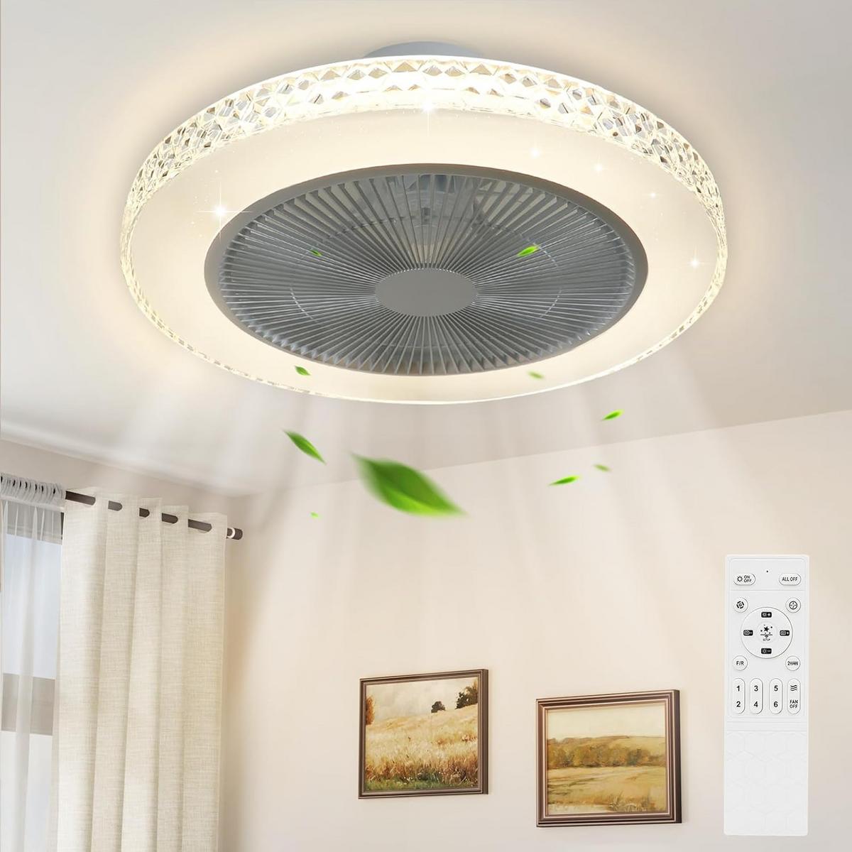 DECKENVENTILATOR mit Beleuchtung Vornis 49/49/20.5 cm - Weiß, Metall (49/49/20.5cm) - ZMH