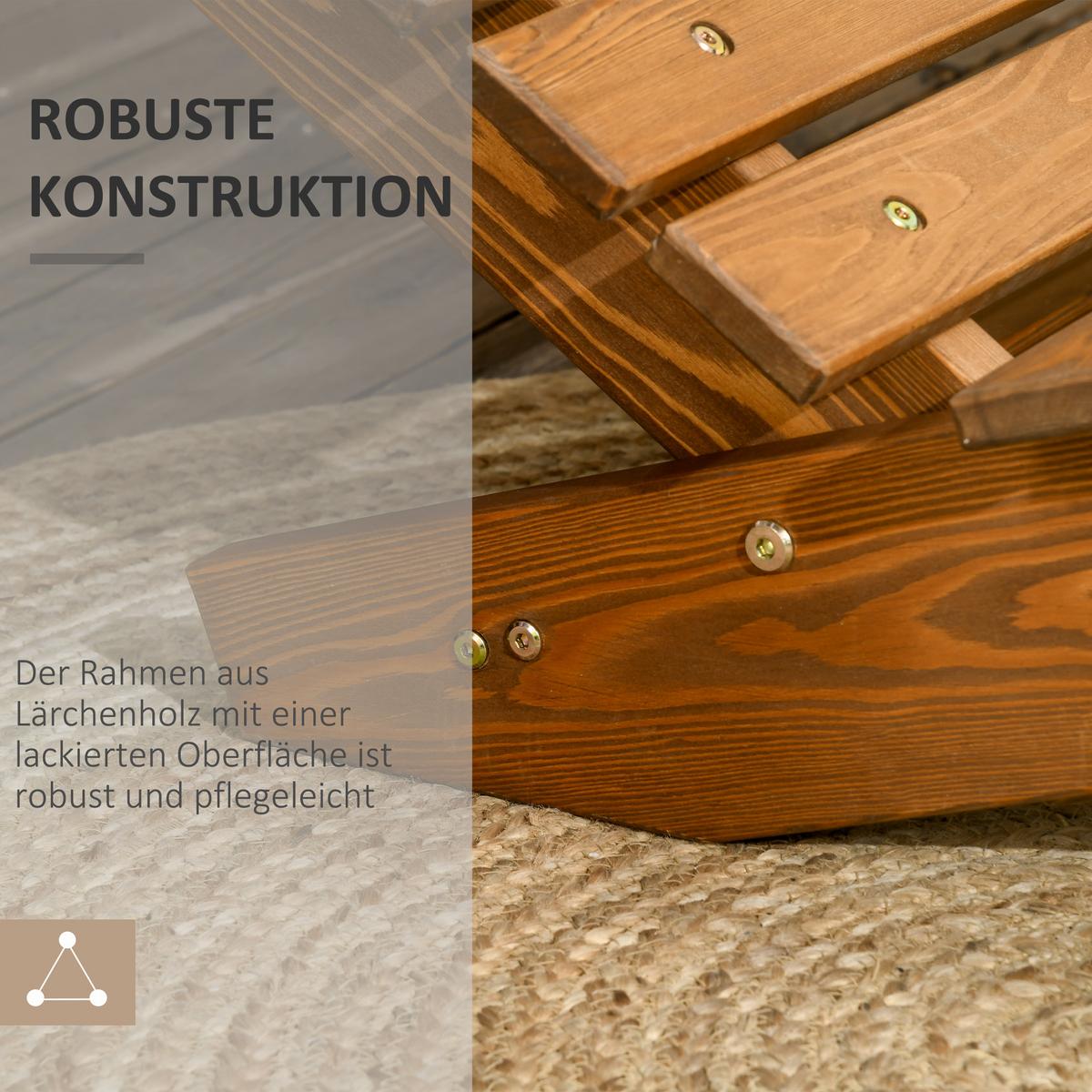 GARTENLIEGE - Teakfarben, Holzwerkstoff (170/77/66cm) - Outsunny