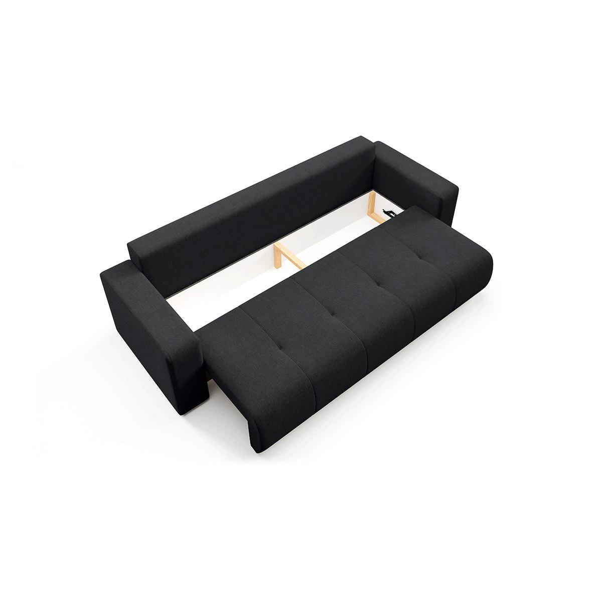SOFA Giulia 3 Sitzplätze Schwarz - Schwarz, Holz (244/82/102cm) - Petits-meubles
