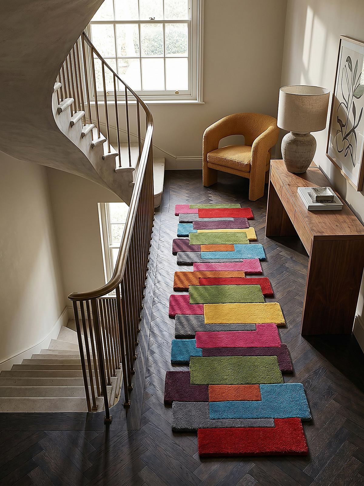 WOLLTEPPICH HALLEIN, geometrisch, Bunt, 60 x 230 cm - Multicolor, Textil (230/60cm) - KADIMA DESIGN