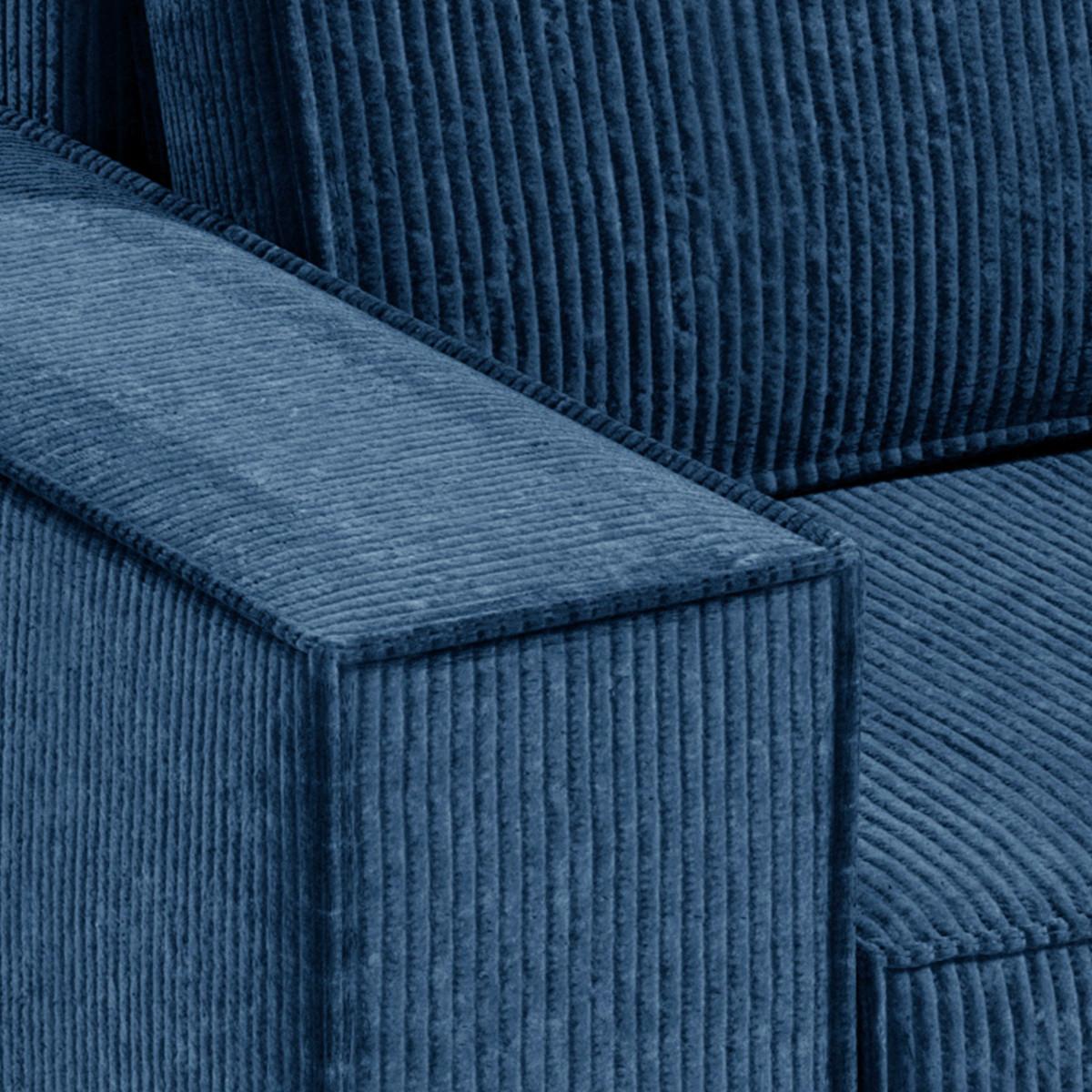 ECKSOFA Isaac 3 Sitzplätze Blau - Blau, Holz (257/148cm) - Petits-meubles