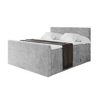 BOXSPRINGBETT mit Matratze H3|H4 und Lattenrost - TOLO-Z KING-v1 140x200 Cord - Hellgrau - Hellgrau, Holzwerkstoff (140/200cm)