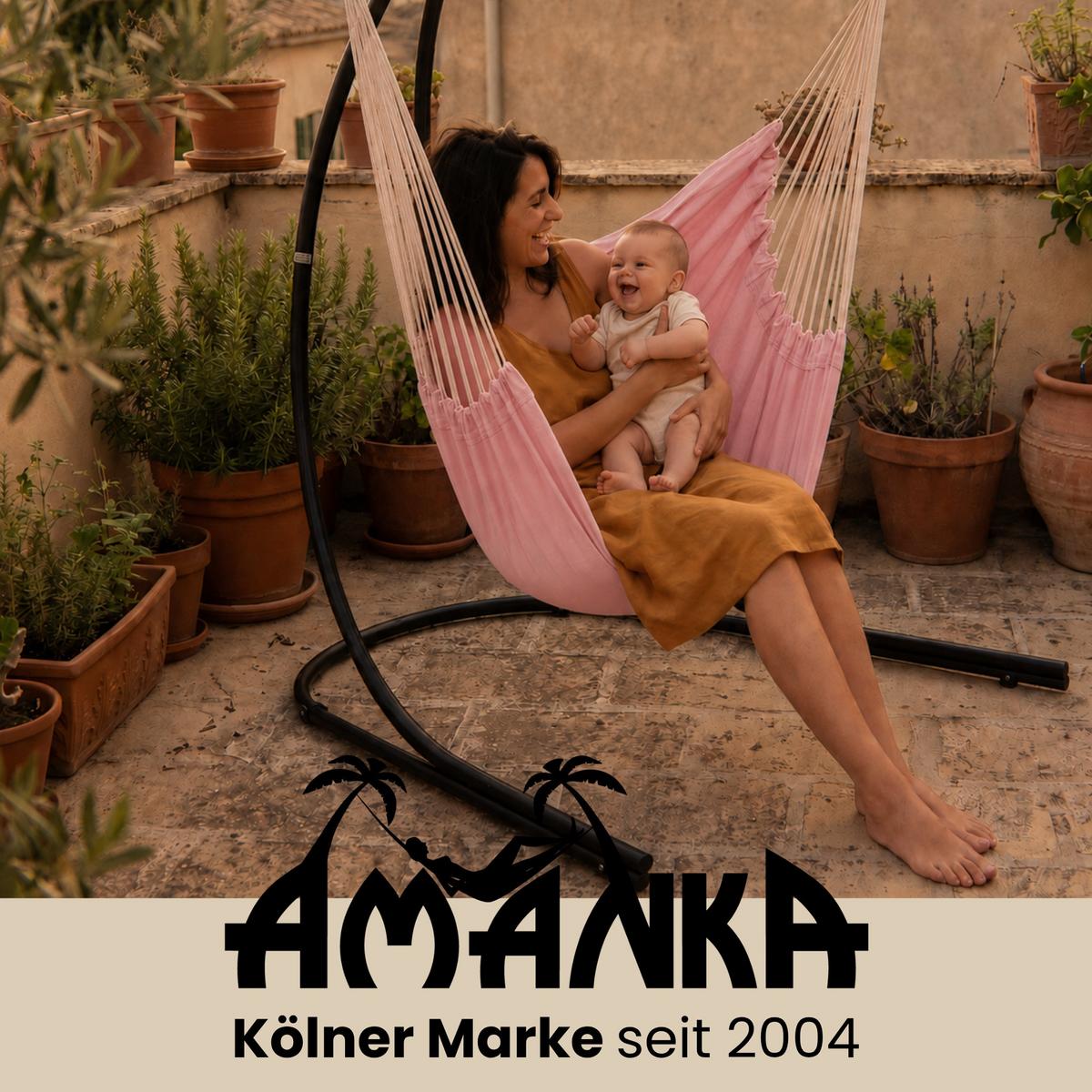 XXL-HÄNGESESSEL inkl. Gestell, 210 cm, Rosa - Rosa, Textil (140/210/160cm) - Amanka