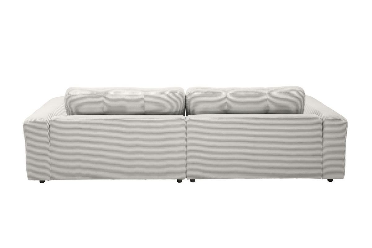 ECKSOFA XL MIKA Hellgrau Cord - Hellgrau/Schwarz, Kunststoff/Textil (296/167cm) - KAWOLA