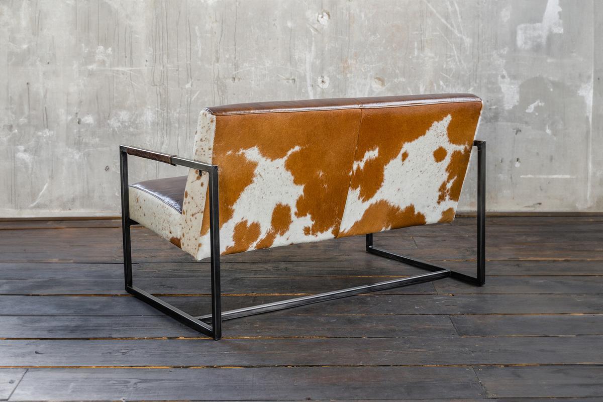 SOFA LIANO Braun Leder - Schwarz/Braun, Leder (125/81/81cm) - KAWOLA