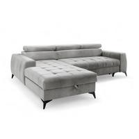 ECKSOFA Agnesa Xs In Salvador - Hellgrau, Holzwerkstoff/Textil (260/200cm) - Fun Möbel