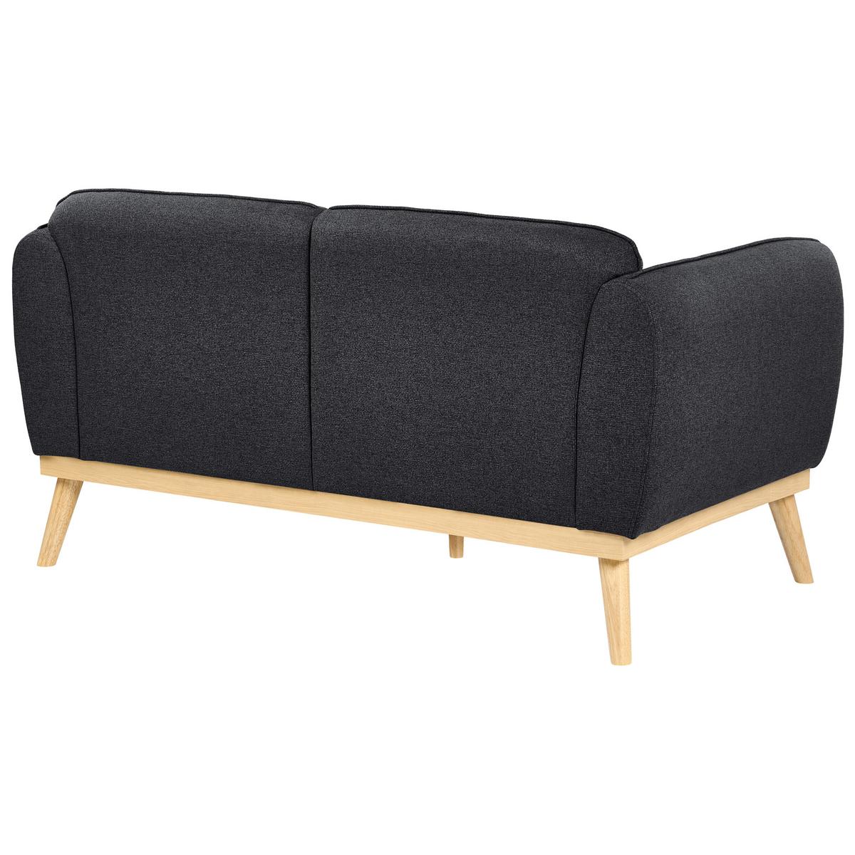 2-SITZER-SOFA Stoff Schwarz Ljung - Hellbraun, Textil (160/82/82cm) - Beliani