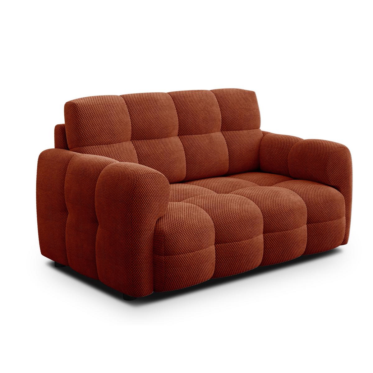 SOFA MELLOW 2-Sitzer, dunkelorange - Dunkelorange/Schwarz, Holz/Textil (153/87/98cm) - Wozimo