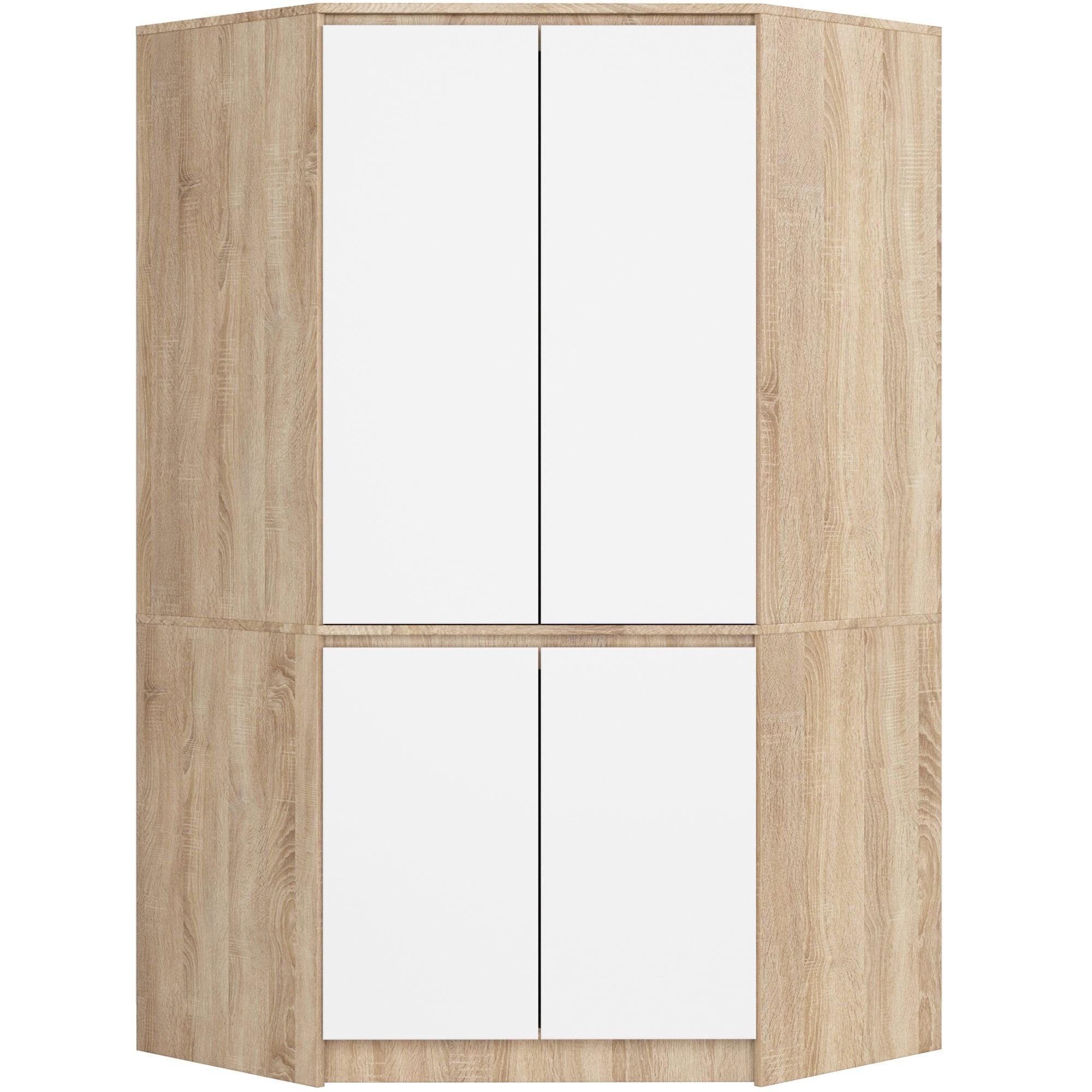 KLEIDERSCHRANK Eiche Sonoma, Weiß 180/100/50 - Weiß, Holzwerkstoff (100/180/50cm) - RAUMHIRSCH FURNITURE