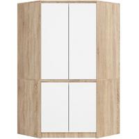 KLEIDERSCHRANK Eiche Sonoma, Weiß 180/100/50 - Weiß, Holzwerkstoff (100/180/50cm) - RAUMHIRSCH FURNITURE