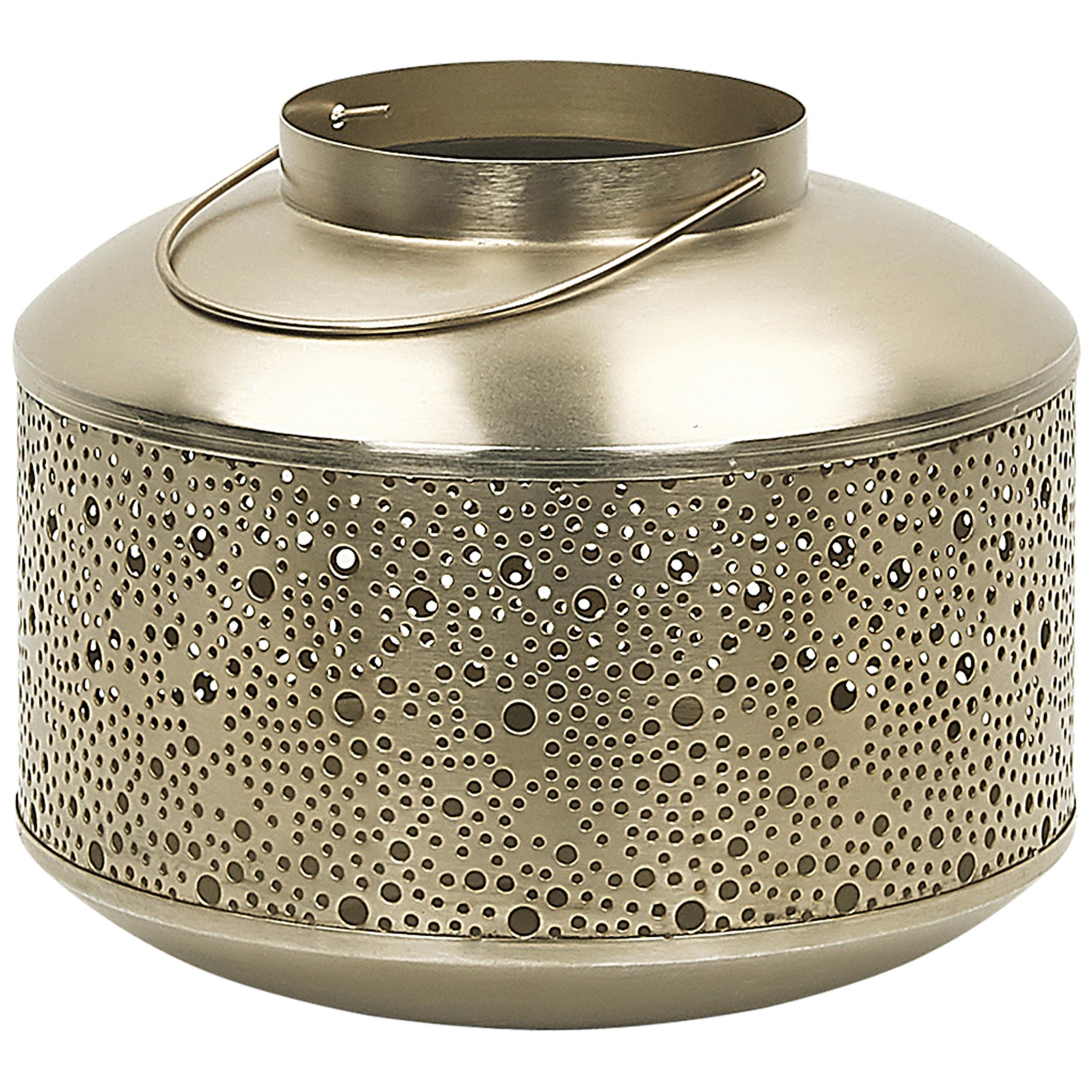 LATERNE Metall 22 cm Gold Corfu - Goldfarben, Metall (26/22/26cm) - Beliani