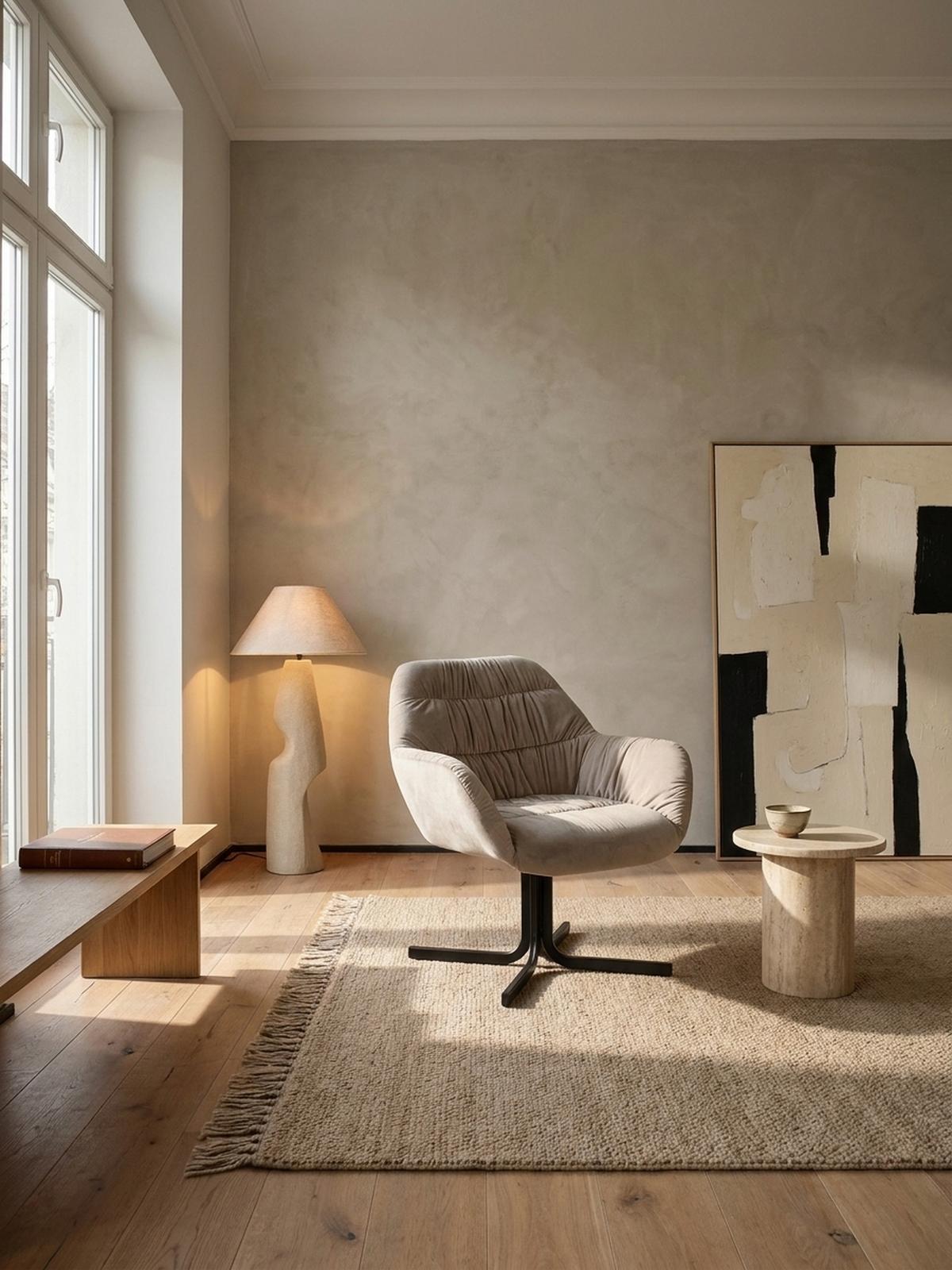LOUNGESESSEL Samt mit Armlehnen und Metallgestell, gepolsterter Schalensitz, Beige 64x68x74 cm - Beige/Schwarz, Textil/Metall (64/74/68cm) - KADIMA DESIGN