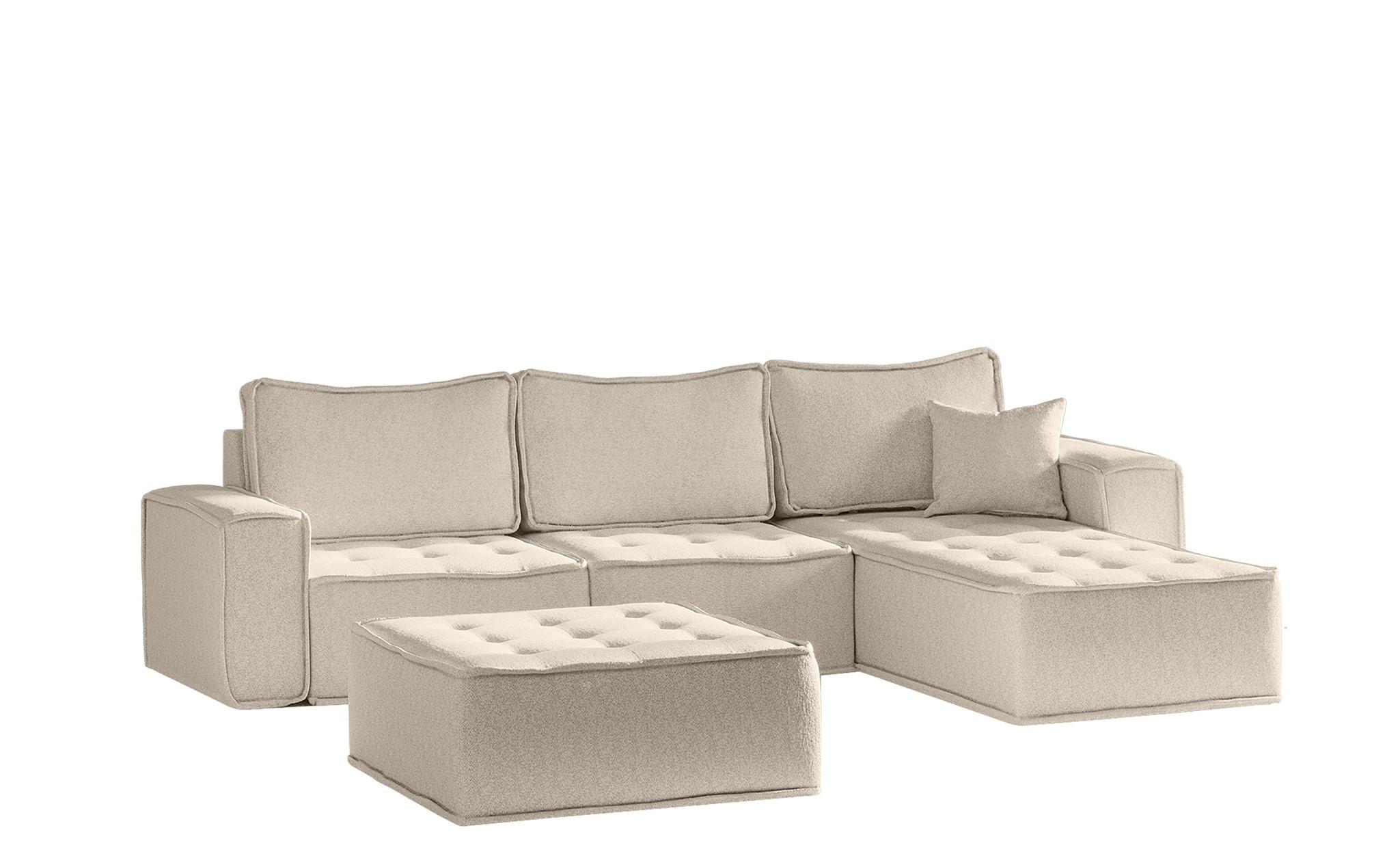 ECKSOFA Sande In Alpine - Beige, Holzwerkstoff/Textil (292/192cm) - Fun Möbel