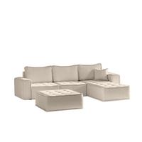ECKSOFA Sande In Alpine - Beige, Holzwerkstoff/Textil (292/192cm) - Fun Möbel