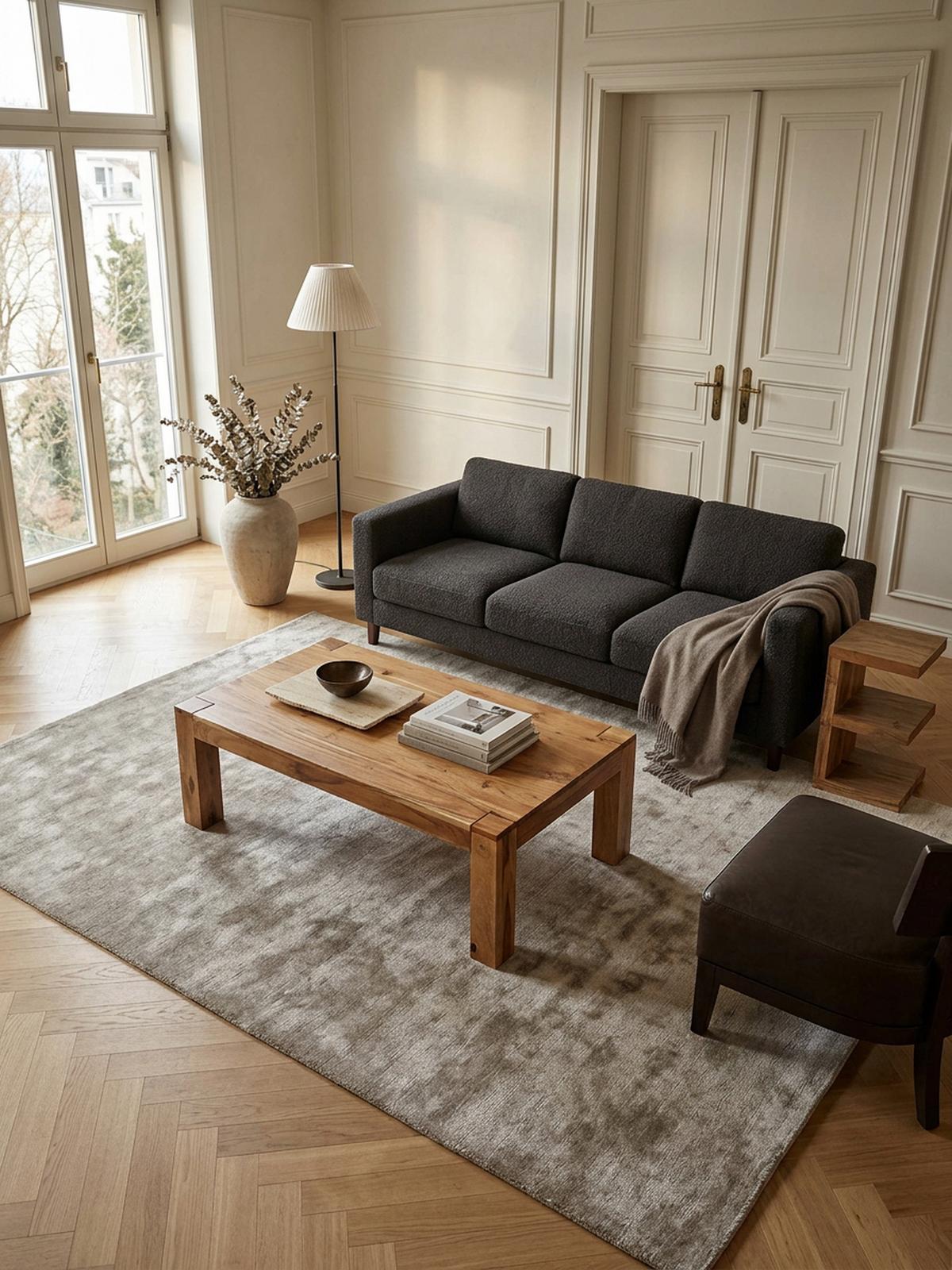 COUCHTISCH aus Akazienholz, rustikal, quadratisch, handgefertigt, Beige 110x60x40 cm - Beige, Holz (60/110/40cm) - KADIMA DESIGN