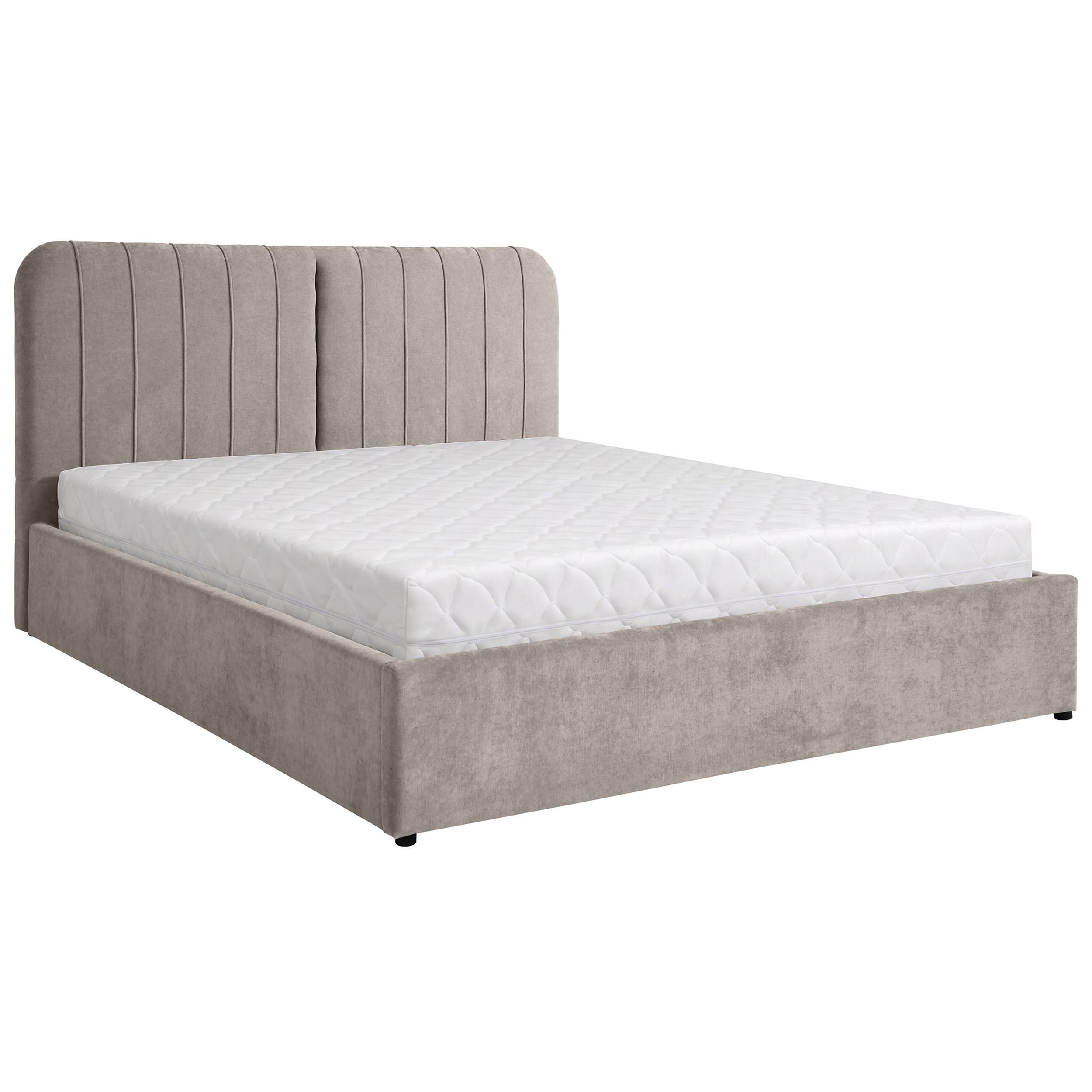 POLSTERBETT Livre mit Taschenfedernmatratze 26 cm, mit Bettkasten, 160x200 cm, Chenille-Stoff, Dunkelbeige - Cappuccino, Textil (160/200cm) - Beautysofa