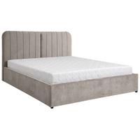 POLSTERBETT Livre mit Taschenfedernmatratze 26 cm, mit Bettkasten, 160x200 cm, Chenille-Stoff, Dunkelbeige - Cappuccino, Textil (160/200cm) - Beautysofa