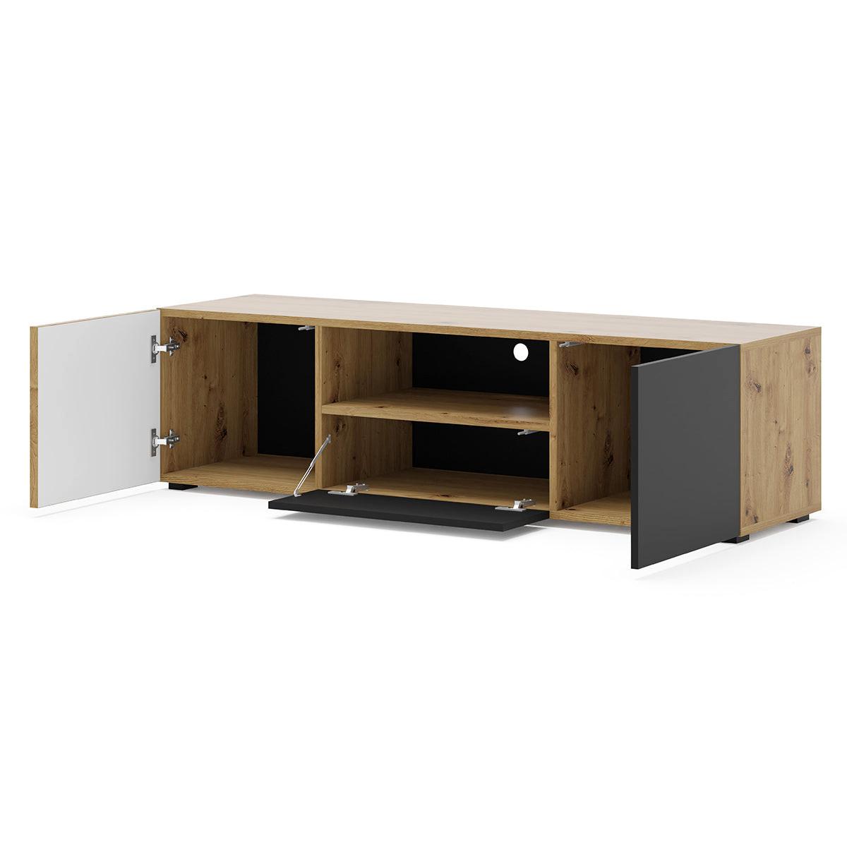 TV-MÖBEL Nera Holz und Schwarz - Braun, Holzwerkstoff (150/42/42cm) - Petits-meubles