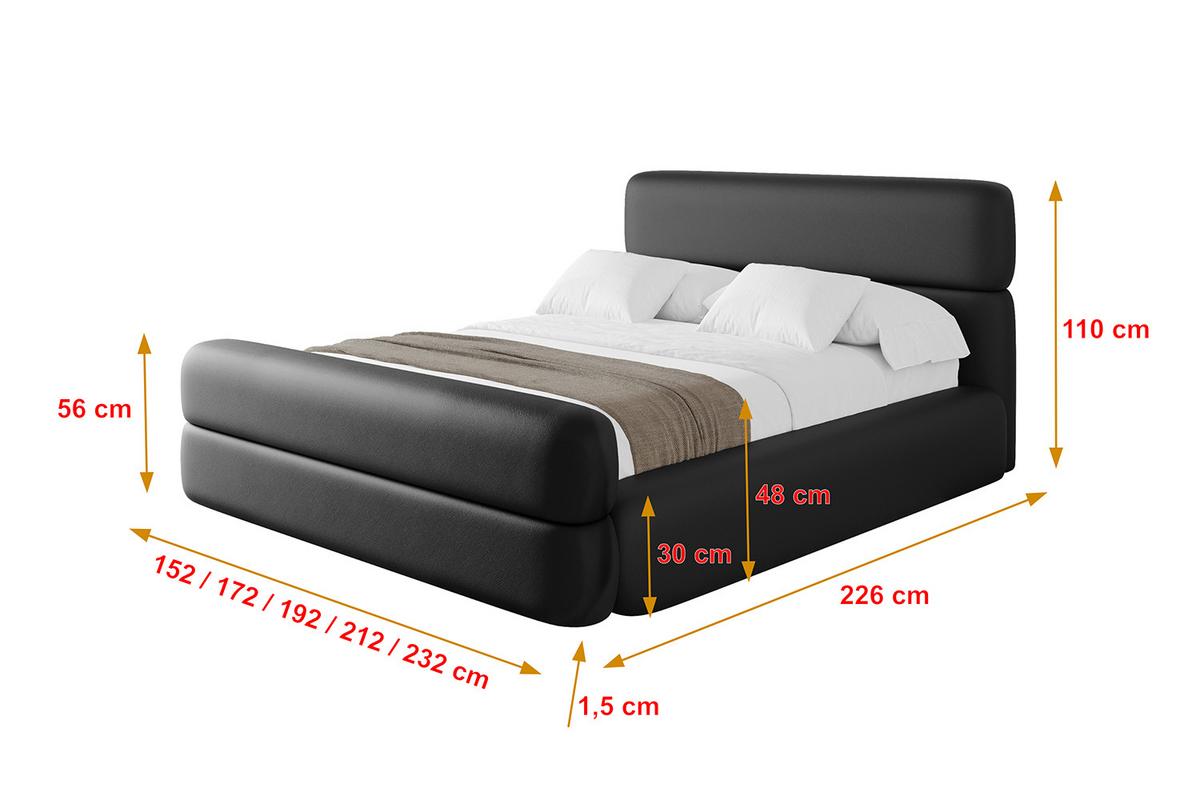 POLSTERBETT mit Bettkasten, Fußteil und Lattenrost, Boxbett ohne Matratze - ENORA-Z 180x200 Schwarz Kunstleder - Schwarz Hochglanz, Holzwerkstoff/Textil (180/200cm) - ALTDECOR