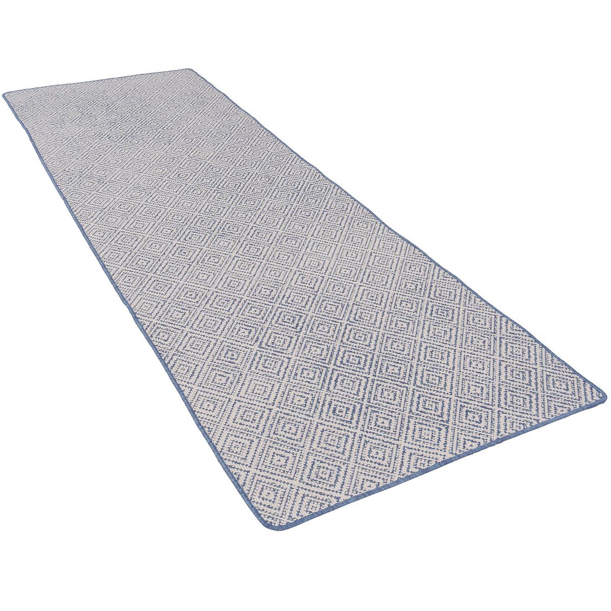 IN- UND OUTDOOR TEPPICH LÄUFER BEIDSEITIG NEWPORT - Blau, Textil (100/400cm) - Snapstyle