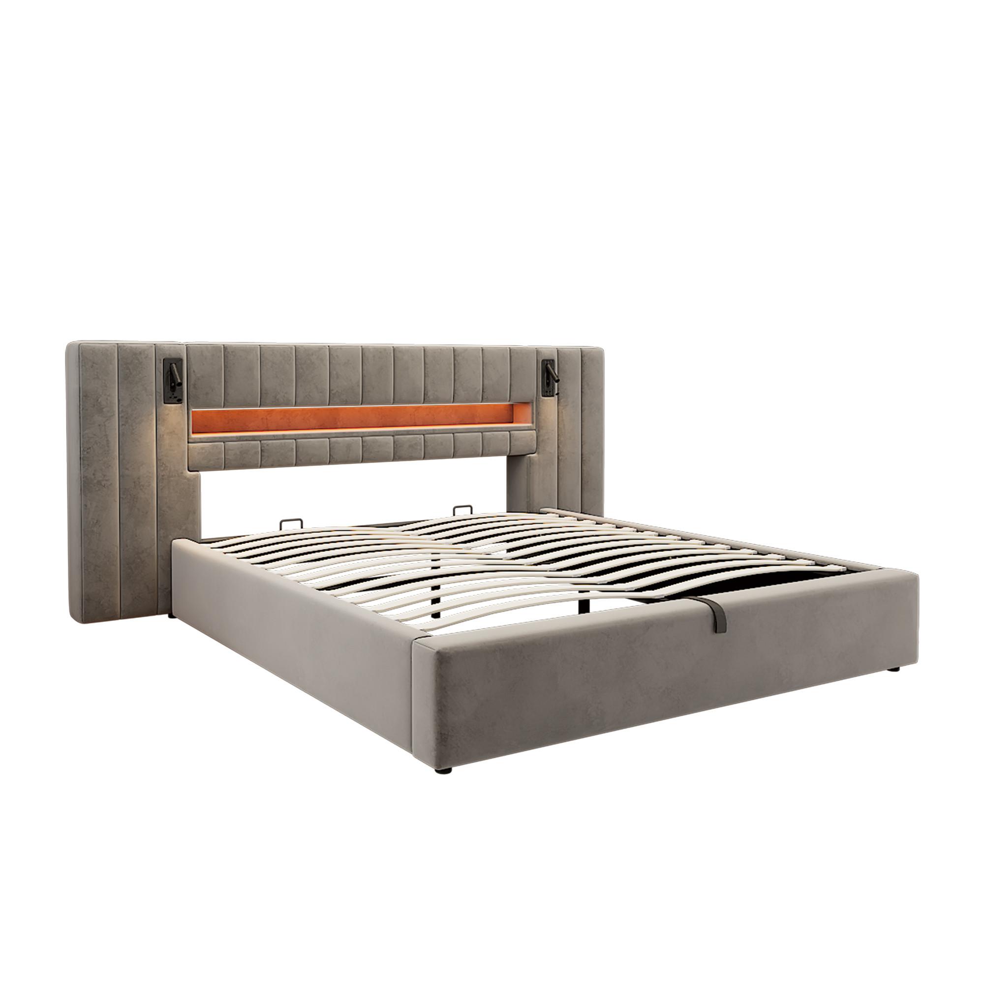 BETTGESTELL Grey 180/200 cm - Grau, Textil (180/200cm) - Urban Meuble