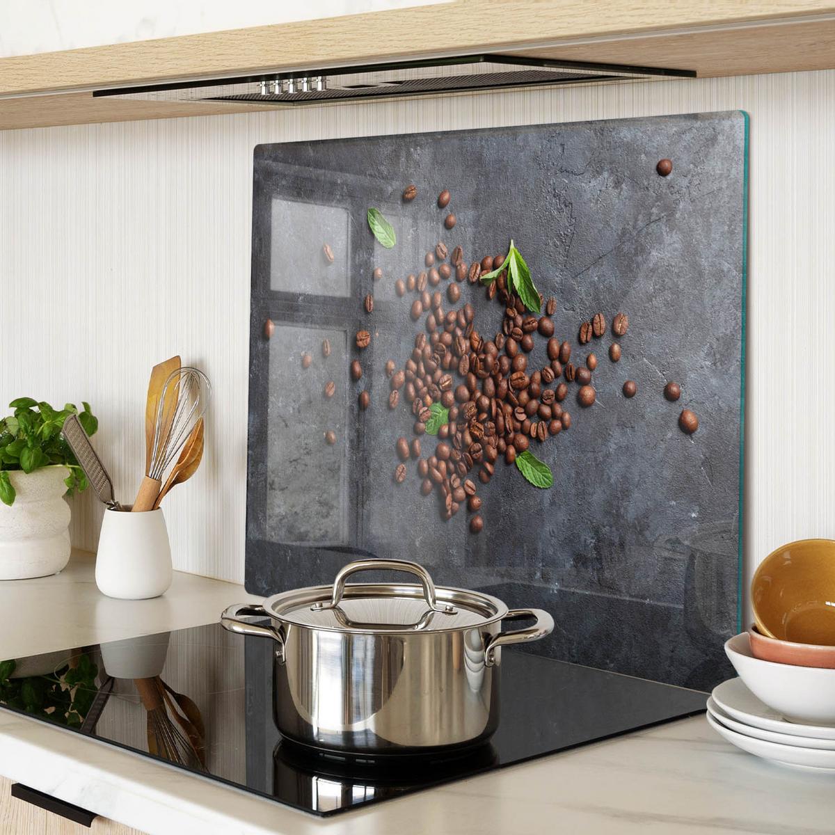 GLASPLATTE 60x52 cm Kaffeebohnen - Braun, Glas (60/0.4/52cm) - TULUP