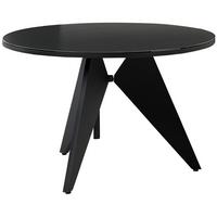 GARTENTISCH Glas Schwarz Olmetto - Schwarz, Metall (110/110/74cm) - Beliani