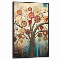 LEINWAND Bilder mit Rahmen - Baum - Baum des Lebens - Farbe - 60x90 - Braun, Textil (60/90cm) - MuchoWow