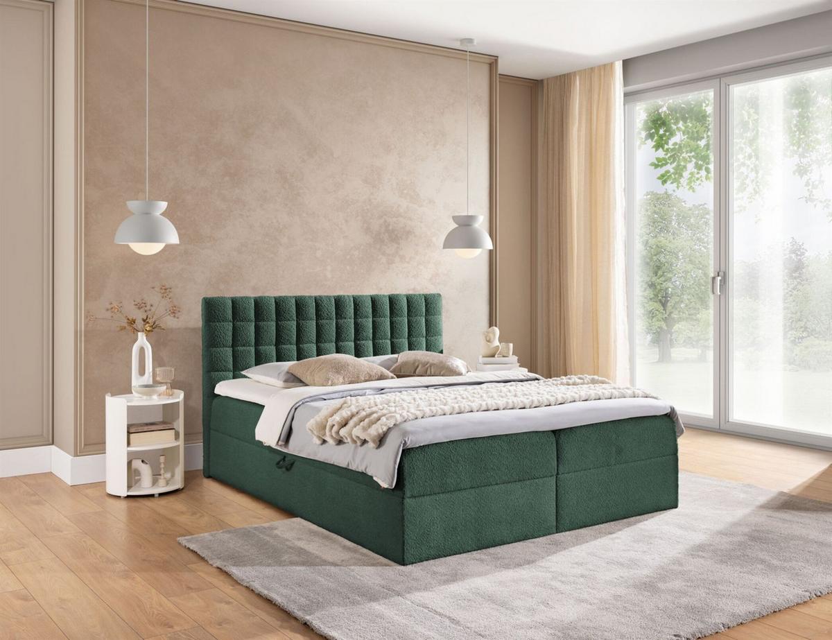 BOXBETT Toribo - Grün, Holzwerkstoff/Textil (200/200cm) - Fun Möbel