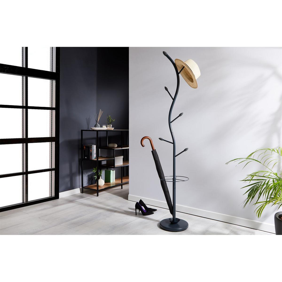 KLEIDERSTÄNDER TRIANA grau - Grau, Metall (30/185/30cm) - IDIMEX