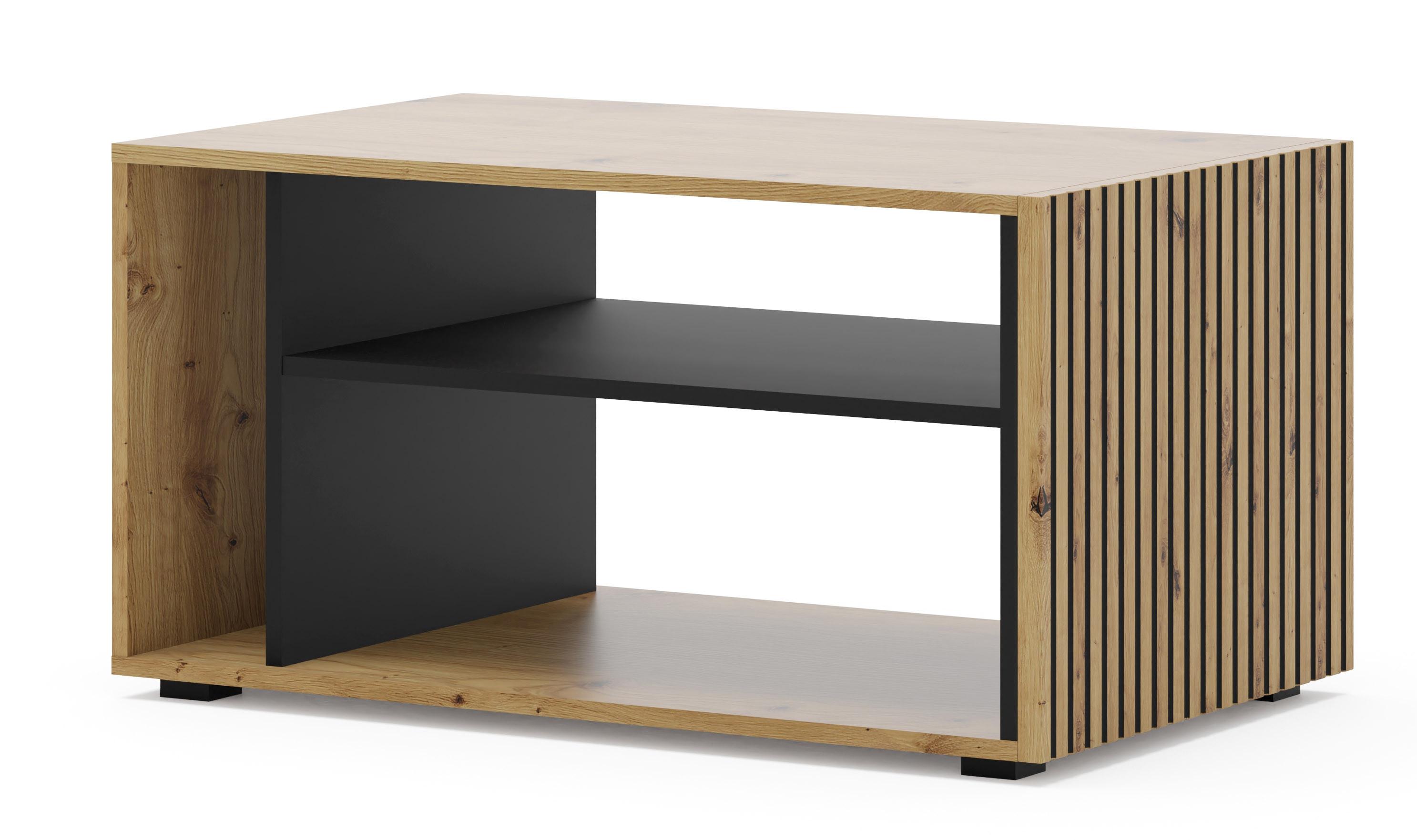 COUCHTISCH Artisan Eiche, Schwarz 88/45/55 - Schwarz, Holzwerkstoff (55/88/45cm) - RAUMHIRSCH FURNITURE