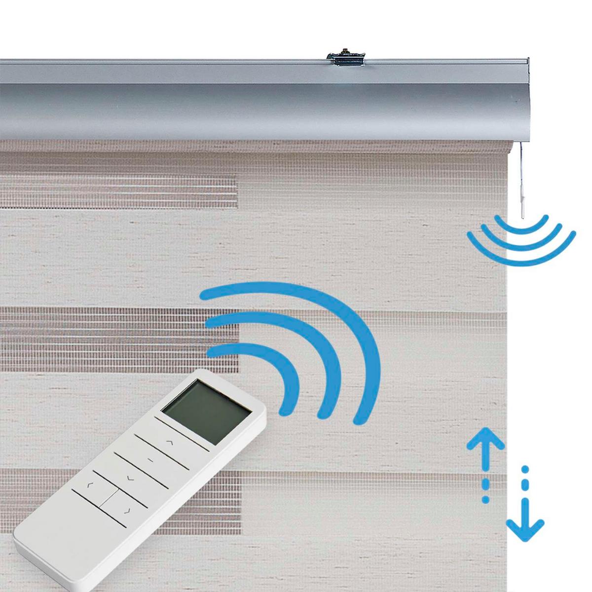 DOPPELROLLO Motorisiertes Leinen 100x250 cm - Beige, Kunststoff (100/250cm) - STORESDECO