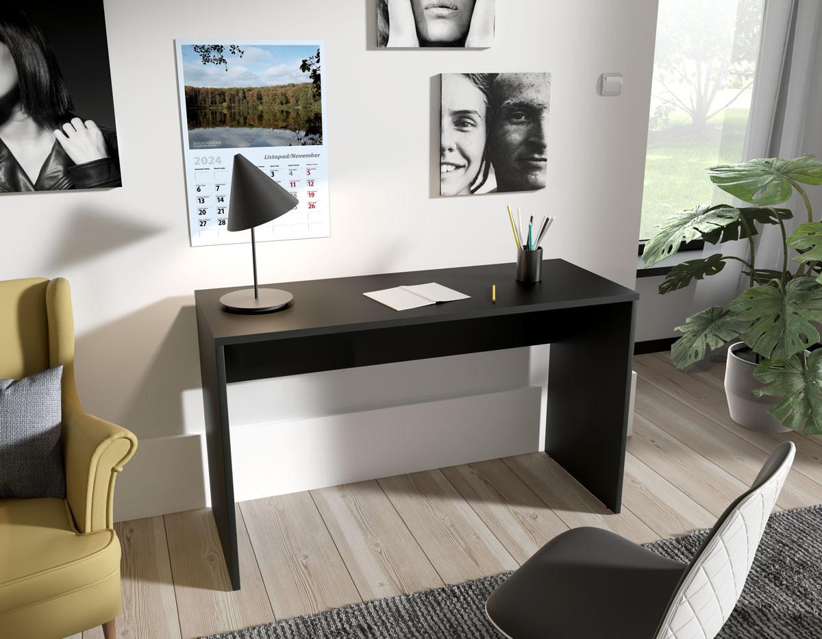 SCHREIBTISCH AMATO 130x50x75 cm Bürotisch Computertisch, Schwarz - Schwarz, Holzwerkstoff (50/130/75cm) - MASSENO