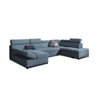 WOHNLANDSCHAFT Schlafsofa Anton - Hellblau, Holzwerkstoff/Textil (342/96/205cm) - Fun Möbel