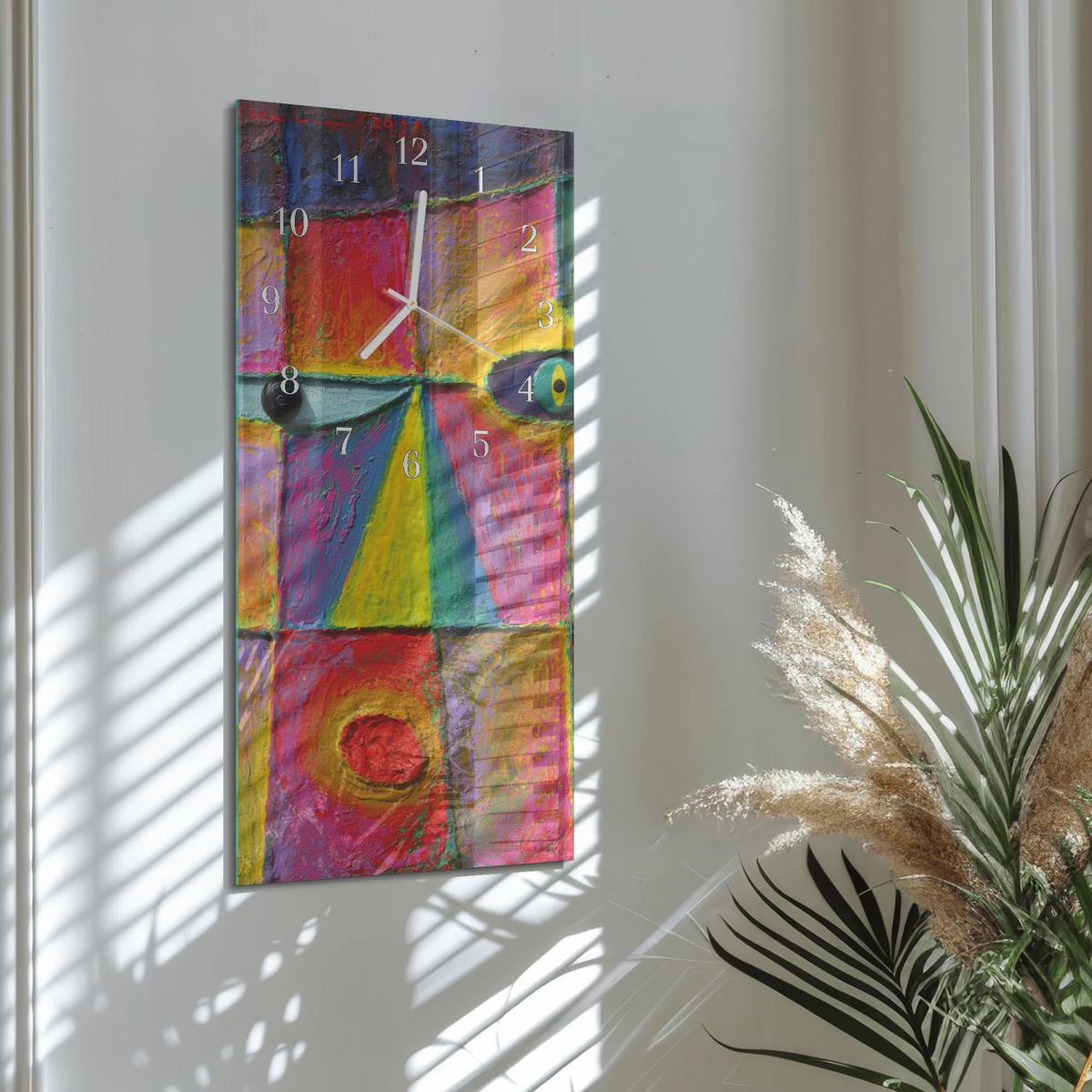WANDUHR aus Glas 30x60 cm - Stück - Multicolor, Glas (30/60/0.4cm) - TULUP