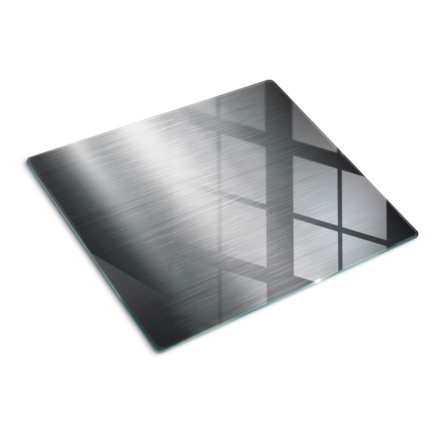 GLASPLATTE 60x52 cm Metallhintergrund - Hellgrau/Weiß, Glas (60/0.4/52cm) - TULUP