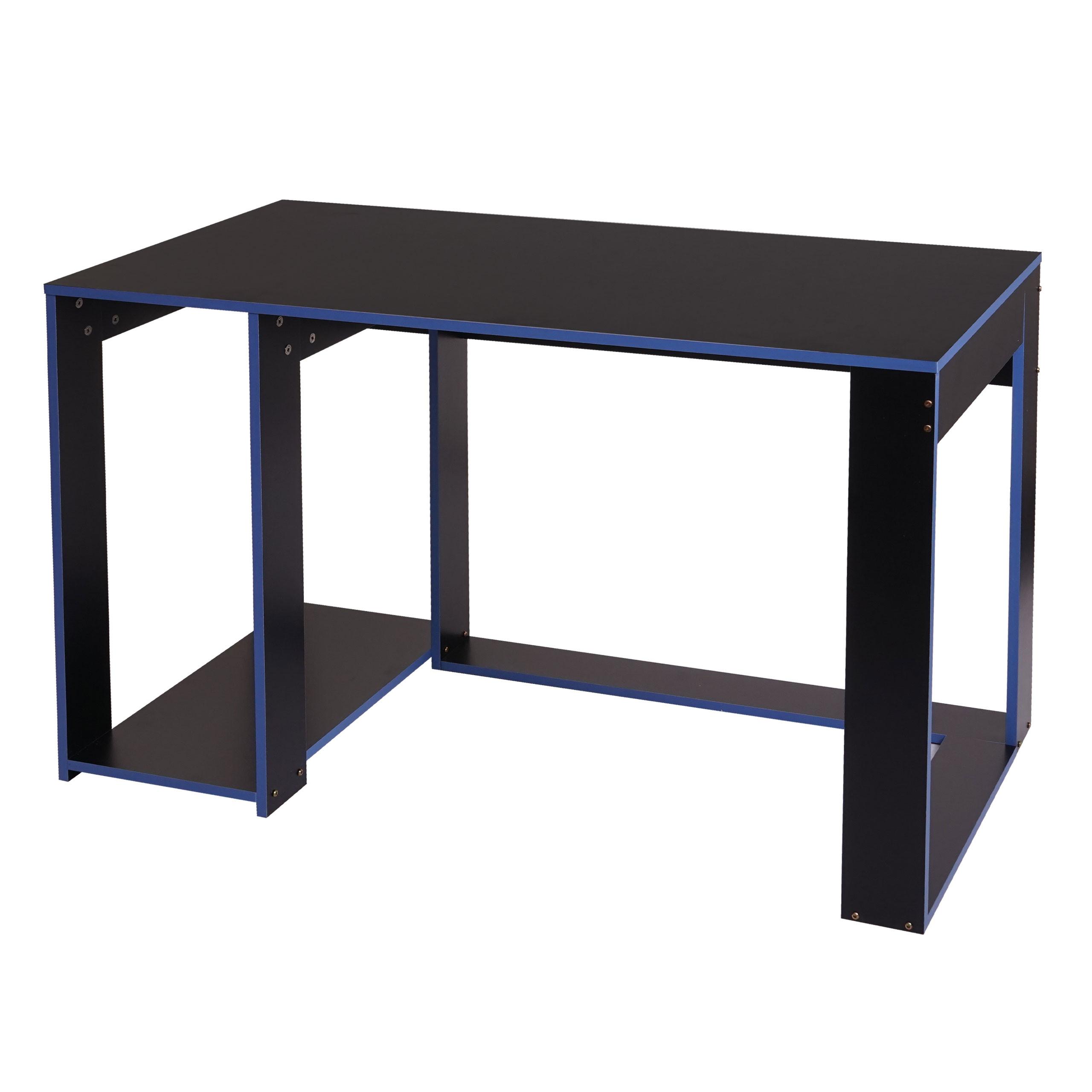 SCHREIBTISCH rechteck Schwarz, Blau - Blau/Schwarz, Holzwerkstoff (60/120/76cm) - MCW