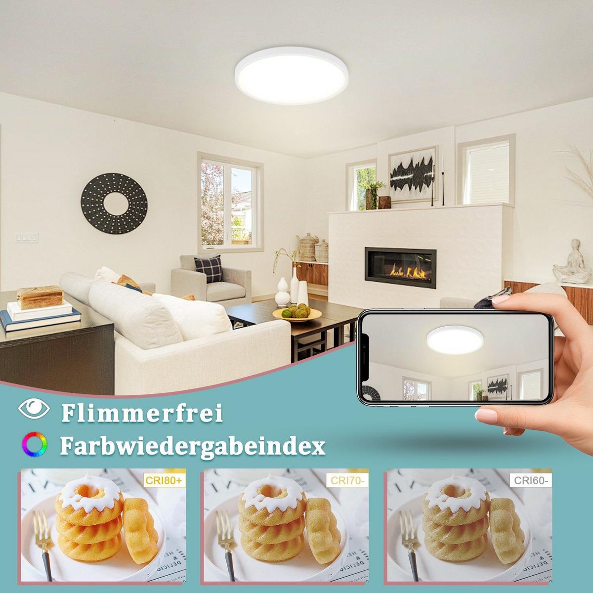 LED-DECKENLEUCHTE Diana 30 cm - Weiß, Kunststoff (30/30/2.5cm) - Nettlife