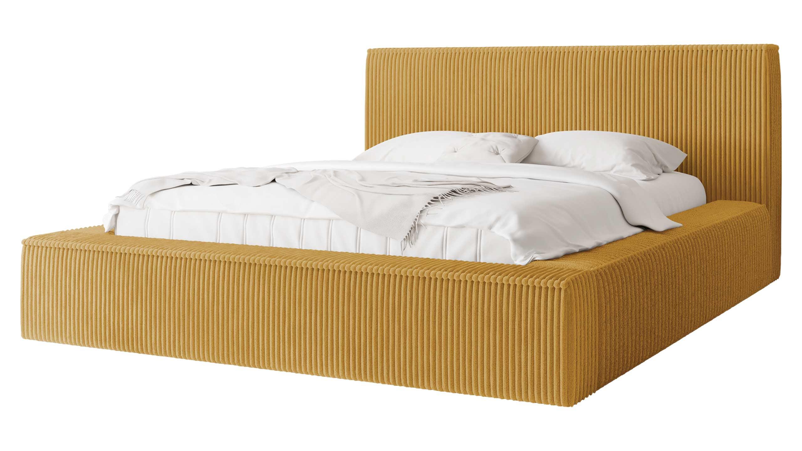 POLSTERBETT Glexi - Gelb, Holz/Textil (160/200cm) - MIRJAN24