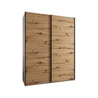 SCHWEBETÜRENSCHRANK 245,5/190/64 2-türig - Schwarz/Eiche Artisan, Holz/Metall (190/245/64cm) - Abiks Möbel