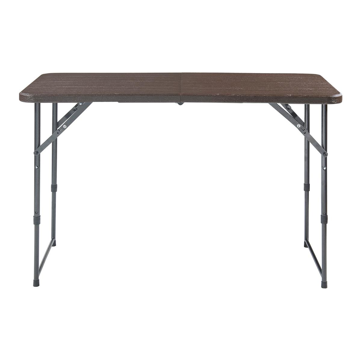KLAPPTISCH Adelfia - Braun, Kunststoff/Metall (120/60/90cm) - [en.casa]