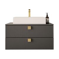 BADMÖBEL-SET Gariano 01 - Goldfarben/Grau, Holzwerkstoff/Kunststoff (80/42/46cm) - MIRJAN24