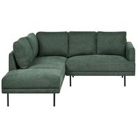 ECKSOFA 4-Sitzer Stoff Dunkelgrün rechtsseitig Breda - Schwarz/Grün, Textil (210/200cm) - Beliani