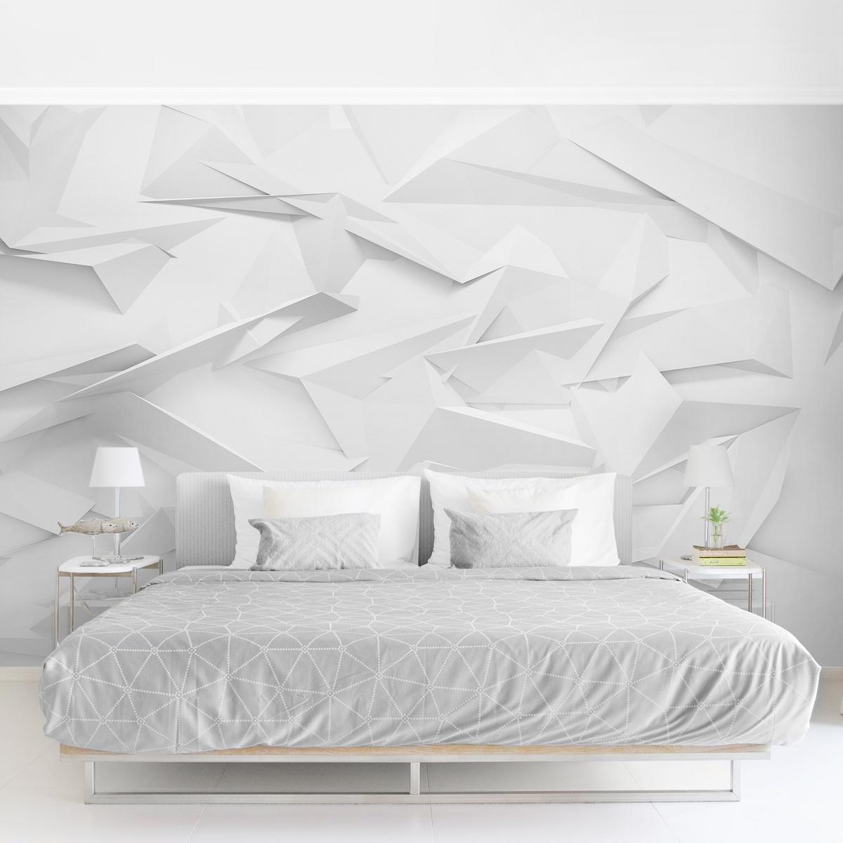 FOTOTAPETE Abstrakte 3D Optik 336/225 cm - Weiß, Papier (336/225cm) - Bilderwelten