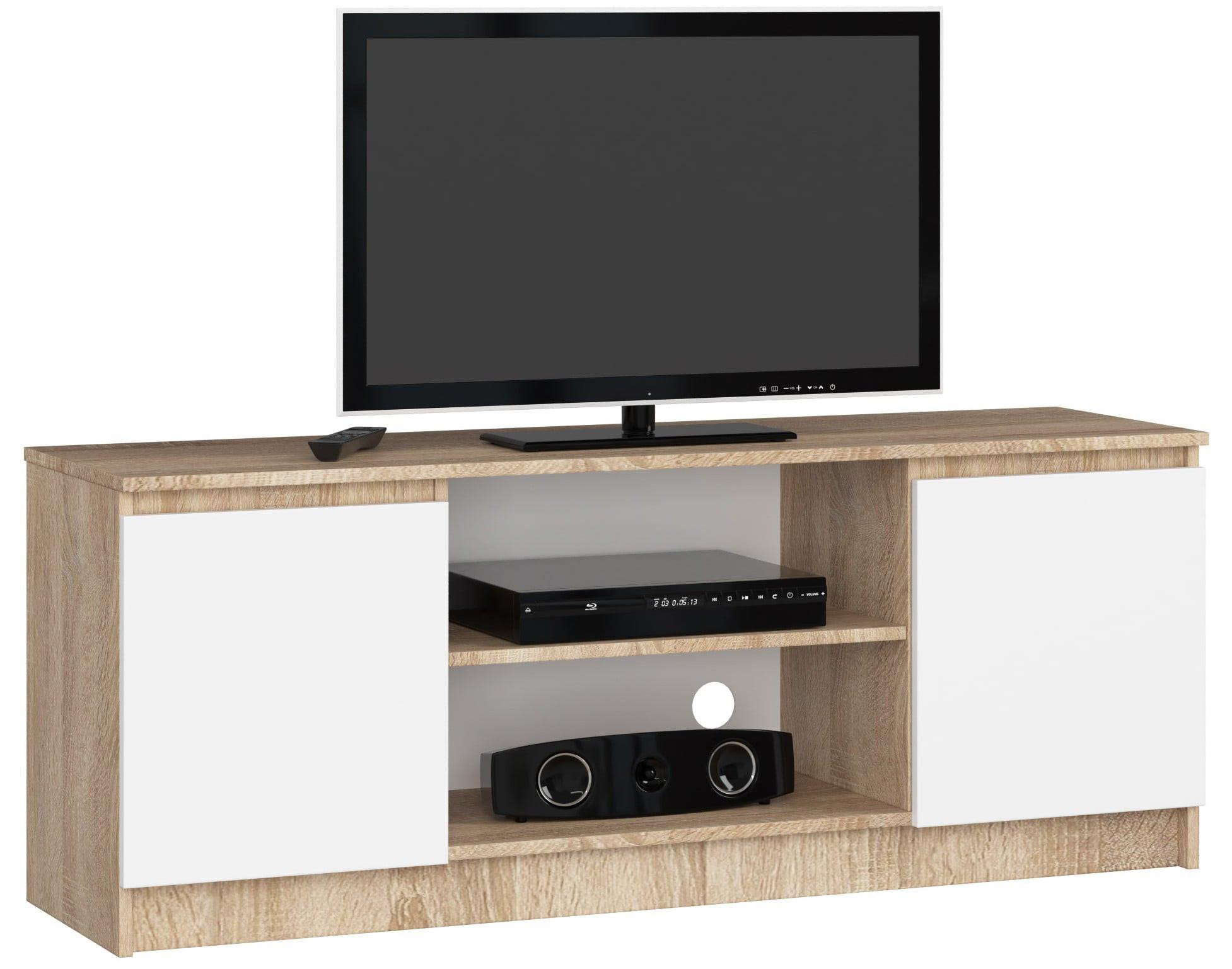 LOWBOARD Eiche Sonoma, Weiß 55/140/40 - Weiß, Holzwerkstoff (140/55/40cm) - RAUMHIRSCH FURNITURE