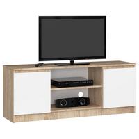 LOWBOARD Eiche Sonoma, Weiß 55/140/40 - Weiß, Holzwerkstoff (140/55/40cm) - RAUMHIRSCH FURNITURE