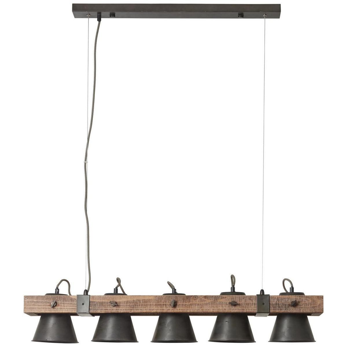 PENDELLEUCHTE Decca 85875/46 - Schwarz, Holz (20/95/115cm) - Brilliant