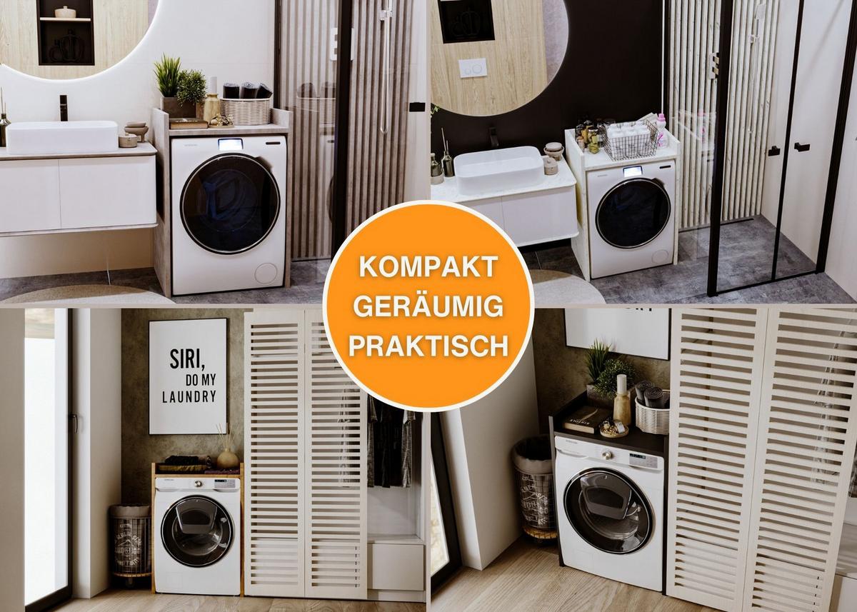 WASCHMASCHINENSCHRANK Retro 66/97/48cm - Braun, Holzwerkstoff (66/97/48cm) - CraftPAK